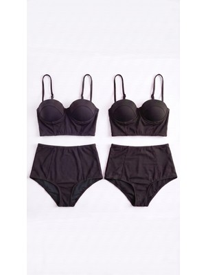Zi 2 Adet Siyah Yüksek Bel Bikini Takımı – Avantaj Paketi