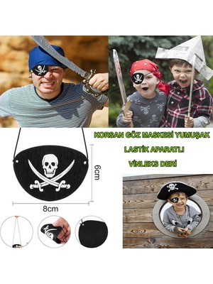 Mabelme Store Nessiworld Vinleks Deri Korsan Göz Bandı Göz Maskesi Lastikli