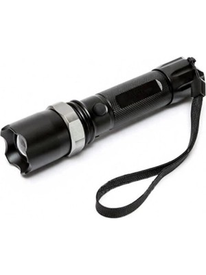 Hace Bazaar KM-110 Profesyonel Şarjlı El Feneri Ledli+Flashlight+Zoom Özellikli  Atlı 6 Parça Full Set