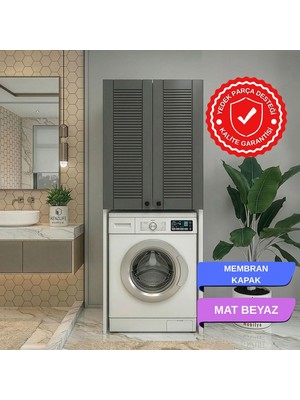 Kenz Life Kenzlife Membran Çamaşır-Kurutma-Bulaşık Makinesi Dolabı Mahidevran Gribyz Panjur 180*70*60 Mebran Kapak Suntalam Gövde