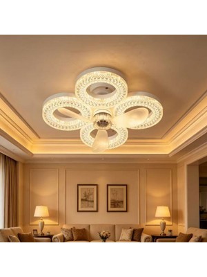 Sunlight Galaksi Yuvarlak 3 Renkli Fanlı, Dimli, Kumandalı Avize Ampul