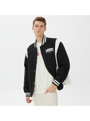 Tommy Hilfiger Cord Wool Mix Letterman Erkek Siyah Ceket