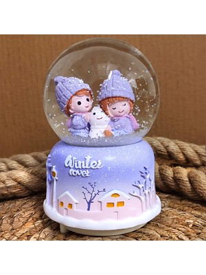 Hediyesahibi Winter Love Işıklı Müzikli Kar Küresi