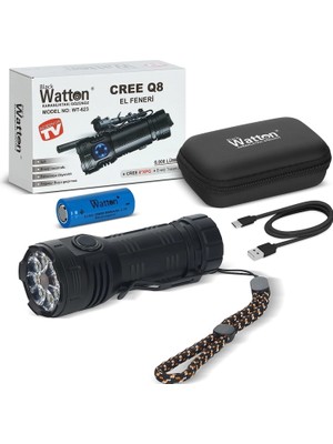Hace Bazaar Cree Q8- Xpg 8+1 LED  Şarjlı El Feneri  WT-623