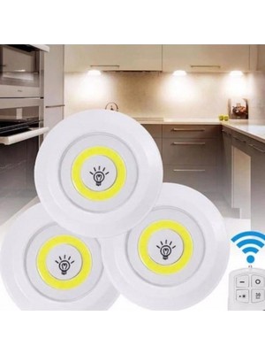Hace Bazaar Uzaktan Kumandalı 3 Lü Spot LED Lamba Kablosuz Pilli Işıldak
