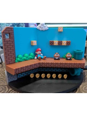 Safedock Süper Mario 3 Sahneli Diorama Figür