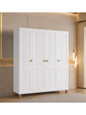 Pema Home Favori %100 Mdf Membran 4 Kapaklı Dolap Gardırop Aynasız