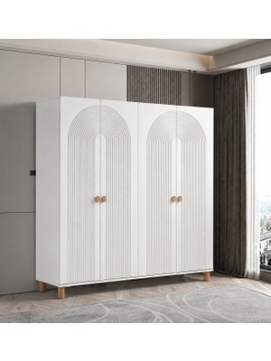 Pema Home Elegance %100 Mdf Membran 4 Kapaklı Dolap Gardırop Aynasız