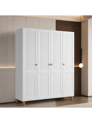 Pema Home Favori %100 Mdf Membran 4 Kapaklı Dolap Gardırop Aynasız