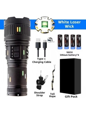 Hace Bazaar Pro F-3001 Alüminyum Tg LED Güç Göstergeli Type-C Şarjlı El Feneri 100 W
