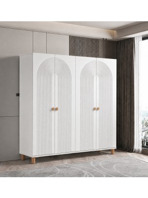 Pema Home Elegance %100 Mdf Membran 4 Kapaklı Dolap Gardırop Aynasız