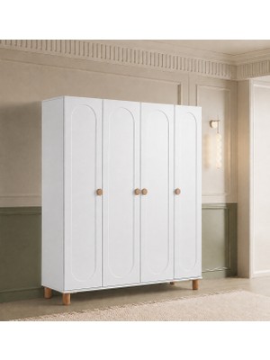 Pema Home Masal %100 Mdf Membran 4 Kapaklı Dolap Gardıropaynasız