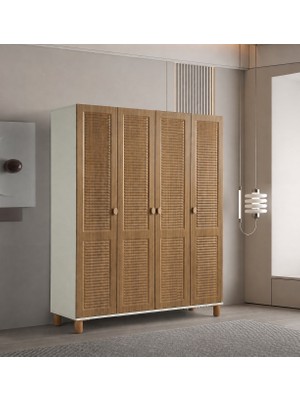Pema Home Favori %100 Mdf Membran 4 Kapaklı Dolap Gardırop Aynasız