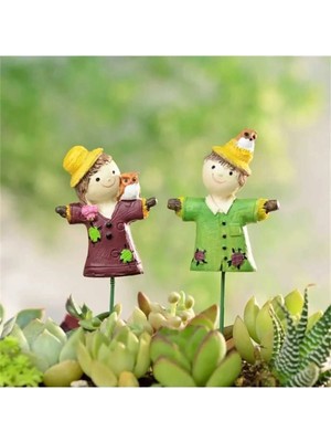 Himi Teraryum Objeleri 2'li Korkuluk Dekoratif Biblo ve Diorama Objesi