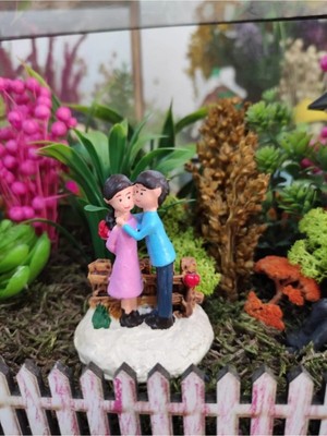 Himi Teraryum Objeleri Sarılan Sevgililer Dekoratif Biblo ve Diorama Objesi
