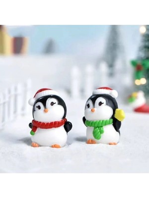Himi Teraryum Objeleri 2'li Penguen Dekoratif Biblo ve Diorama Objesi