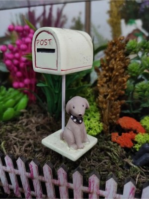 Himi Teraryum Objeleri Köpekli Posta Kutusu Dekoratif Biblo ve Diorama Objesi