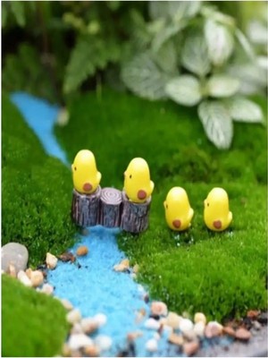 Himi Teraryum Objeleri 4'lü Minik Civcivler Dekoratif Biblo ve Diorama Objesi