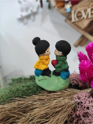 Himi Teraryum Objeleri Kalpli Sevgili Evlenme Teklifi Dekoratif Biblo ve Diorama Objesi