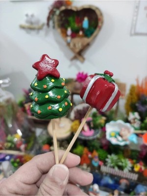 Himi Teraryum Objeleri 2'li Noel Yılbaşı Dekoratif Biblo ve Diorama Objesi