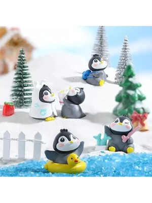 Himi Teraryum Objeleri Penguen 3 Parça Karışık Model Dekoratif Biblo ve Diorama Objesi
