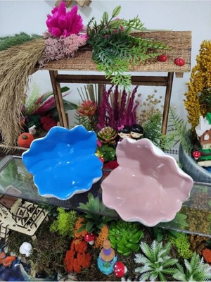 Himi Teraryum Objeleri 2'li Istiridye Midye Dekoratif Biblo ve Diorama Objesi