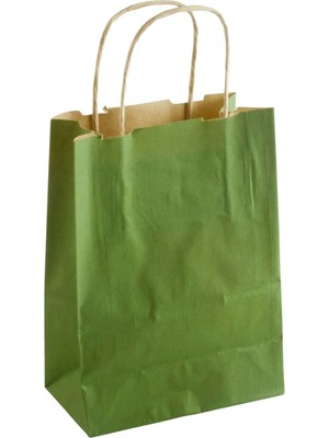 Hace Bazaar 8*15*20 cm Kraft Büküm Saplı Kağıt Poşet 1 Adet -Hcb