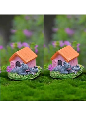 Himi Teraryum Objeleri 1 Adet Kedi Evi Dekoratif Biblo ve Diorama Objesi