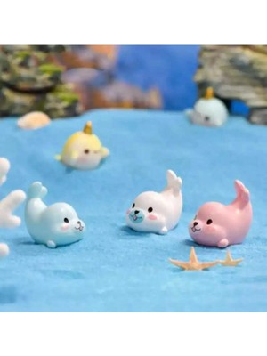 Himi Teraryum Objeleri 3'lü Fok Balığı Dekoratif Biblo ve Diorama Objesi