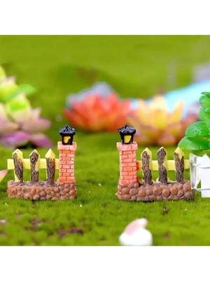 Himi Teraryum Objeleri 2'li Çit Aynı Yön Dekoratif Biblo ve Diorama Objesi