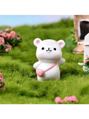 Himi Teraryum Objeleri Sevimli Ayıcık 2 Adet Dekoratif Biblo ve Diorama Objesi