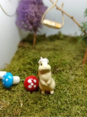 Himi Teraryum Objeleri Tavşan 2 Adet Dekoratif Biblo ve Diorama Objesi