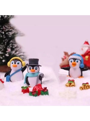 Himi Teraryum Objeleri 3'lü Penguen Dekoratif Biblo ve Diorama Objesi