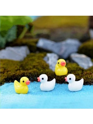 Himi Teraryum Objeleri 4'lü Minik Ördekler Dekoratif Biblo ve Diorama Objesi
