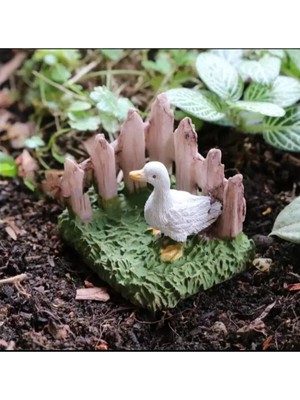 Himi Teraryum Objeleri Çitli Ördek Dekoratif Biblo ve Diorama Objesi