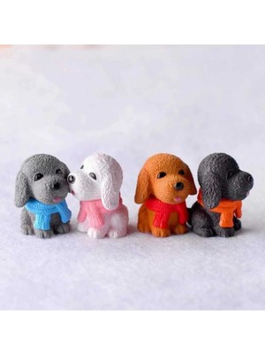 Himi Teraryum Objeleri 4'lü Köpek Dekoratif Biblo ve Diorama Objesi