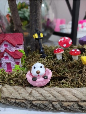 Himi Teraryum Objeleri Sepetteki Köpek Dekoratif Biblo ve Diorama Objesi