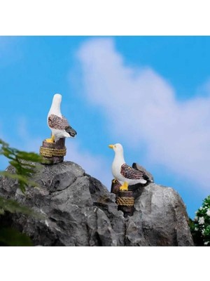 Himi Teraryum Objeleri 2'li Güvercin Dekoratif Biblo ve Diorama Objesi