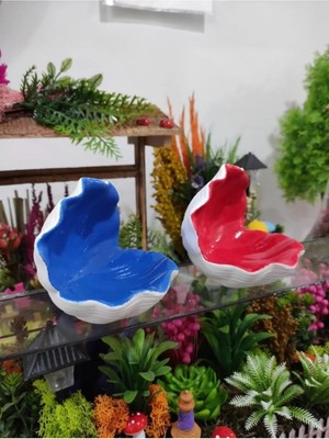 Himi Teraryum Objeleri 2'li Istiridye Midye Dekoratif Biblo ve Diorama Objesi