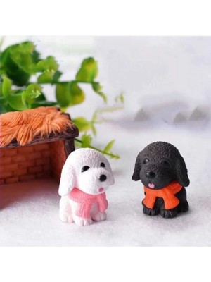 Himi Teraryum Objeleri 2'li Köpek Dekoratif Biblo ve Diorama Objesi