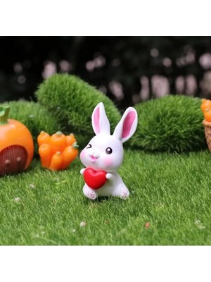 Himi Teraryum Objeleri Tavşan 3 Parça Dekoratif Biblo ve Diorama Objesi