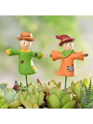 Himi Teraryum Objeleri 2'li Korkuluk Dekoratif Biblo ve Diorama Objesi
