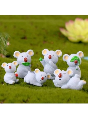 Himi Teraryum Objeleri 6'lı Koala Dekoratif Biblo ve Diorama Objesi
