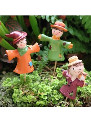 Himi Teraryum Objeleri 3'lü Korkuluk Dekoratif Biblo ve Diorama Objesi