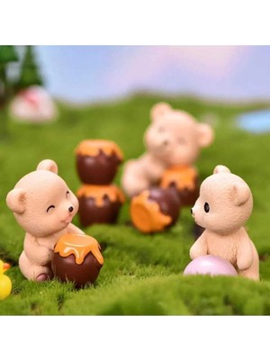 Himi Teraryum Objeleri 2'li Ayıcık Dekoratif Biblo ve Diorama Objesi