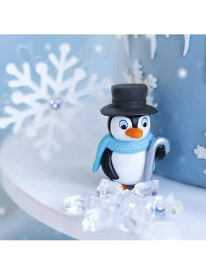 Himi Teraryum Objeleri Bastonlu Penguen Dekoratif Biblo ve Diorama Objesi