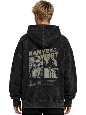 Sevbano Kanye West Rapper Şarkıcı Baskılı Unisex Oversize Premium Yıkamalı Hoodie Sweatshirt