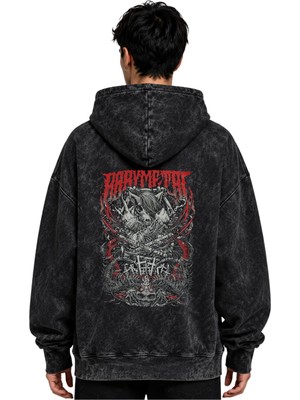 Sevbano Babymetal Rock Metal Müzik Grubu Baskılı Unisex Oversize Yıkamalı Hoodie Sweatshirt