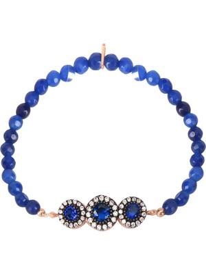 Emiliano Jewellery Zirkon Taşlı Rose Kaplama Yuvarlak Desenli Gümüş Strech Bileklik