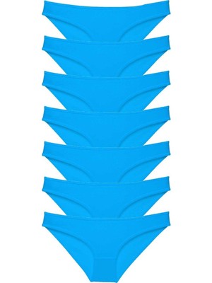 Elitse 7 Adet Süper Eko Set Likralı Kadın Slip Külot Mavi